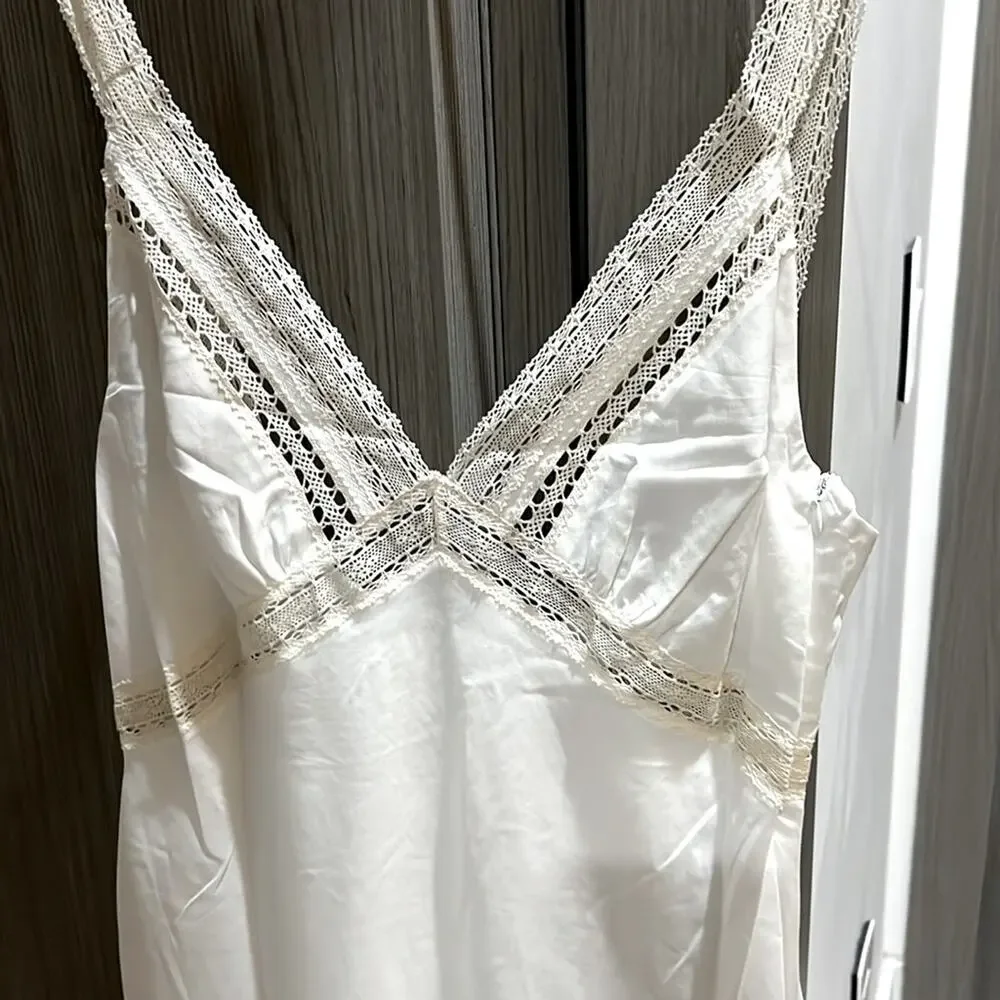 NWT REVOLVE RUMORED Rosita 100% cotton crochet lace slip dress US 8 - Picture 4 of 11
